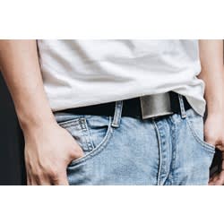 Stainless Steel Buckle Canvas Belts - Black