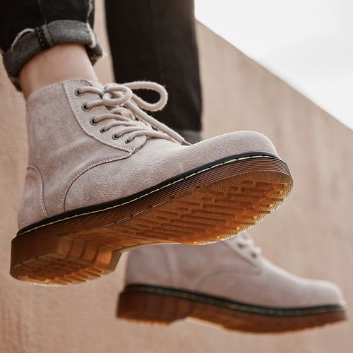 Popular Motocycle Boots Men's Shoes EUR Size 38-48 High-Top Men Martin Boots Cow Split Leather Oxford Boots For Male Fall British Luxury Military Combat Boots Outdoor Casual Shoes Ankle Boot Beige
