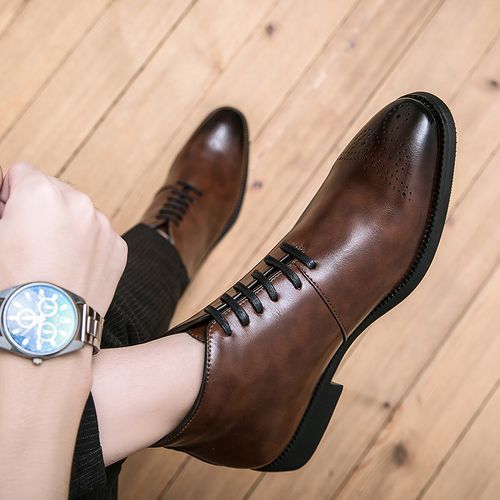Elegant High-top Business Boots Men Oxford Shoes Big Size 38-48 Superior Quality Full Grain Leather Wedding Party Shoes Luxury Noble Boots Brown