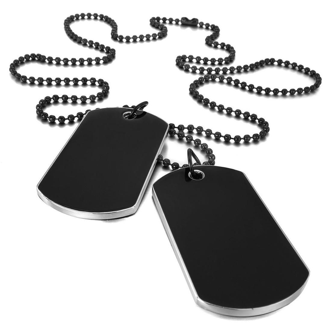 2 PCS Alloy Pendant Necklace Pendant Black Army