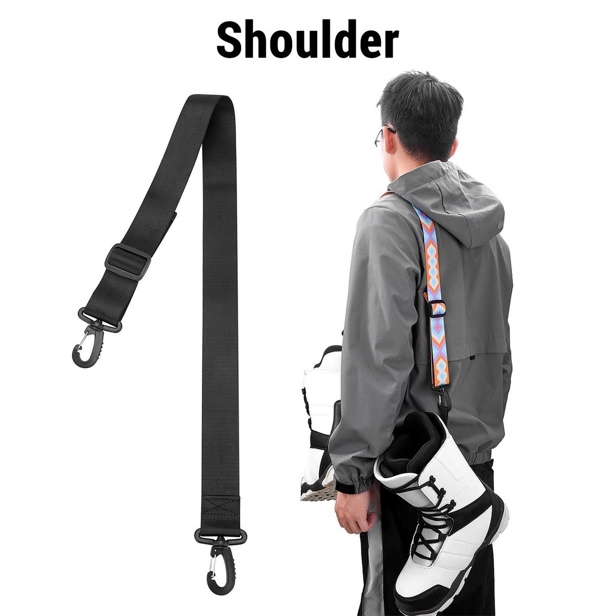 Snowboard Carrier Strap for Adult Youth Skate Shoes Fixing Strap Winter Accessory for Ice Skates Ski Boots Snowboarding