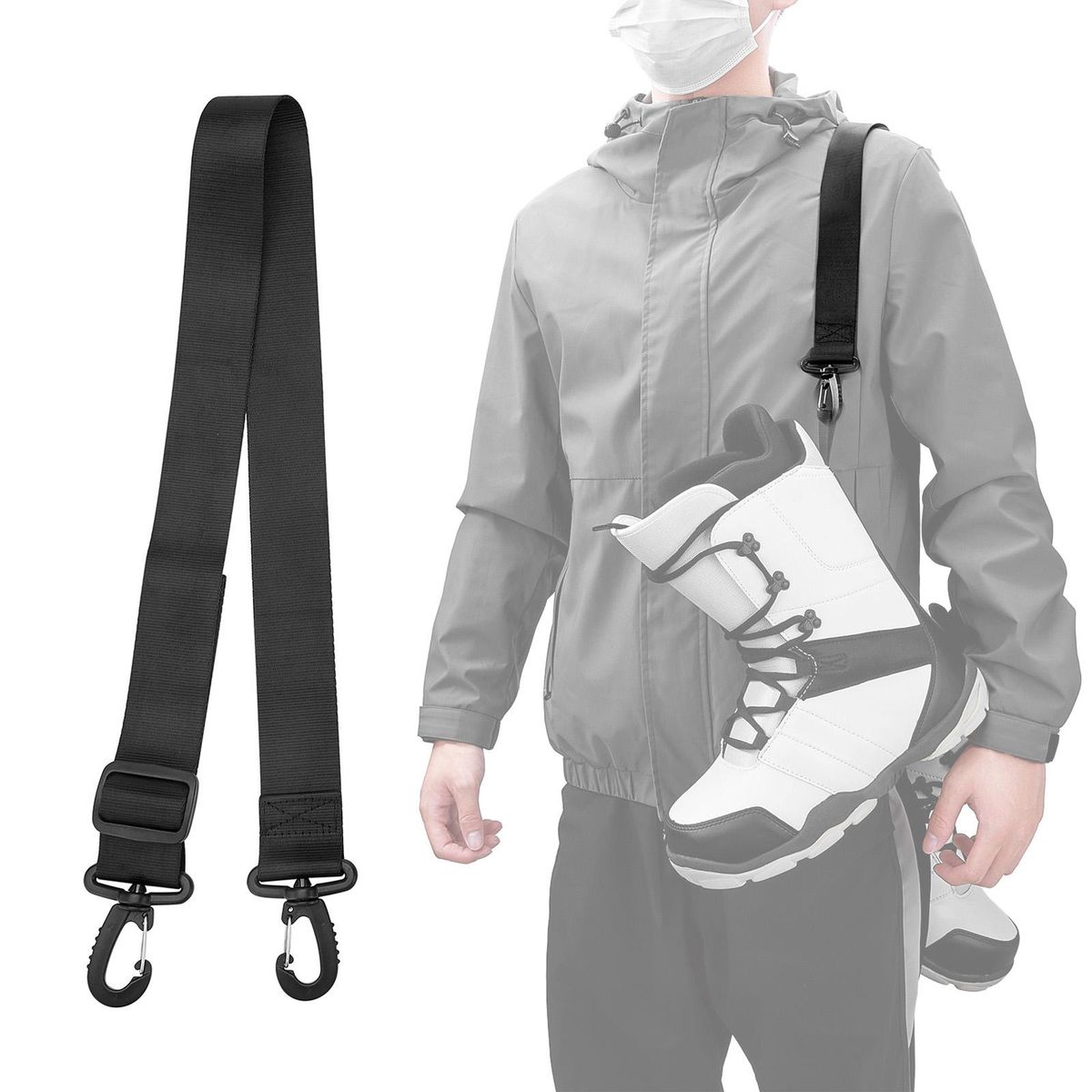 Snowboard Carrier Strap for Adult Youth Skate Shoes Fixing Strap Winter Accessory for Ice Skates Ski Boots Snowboarding