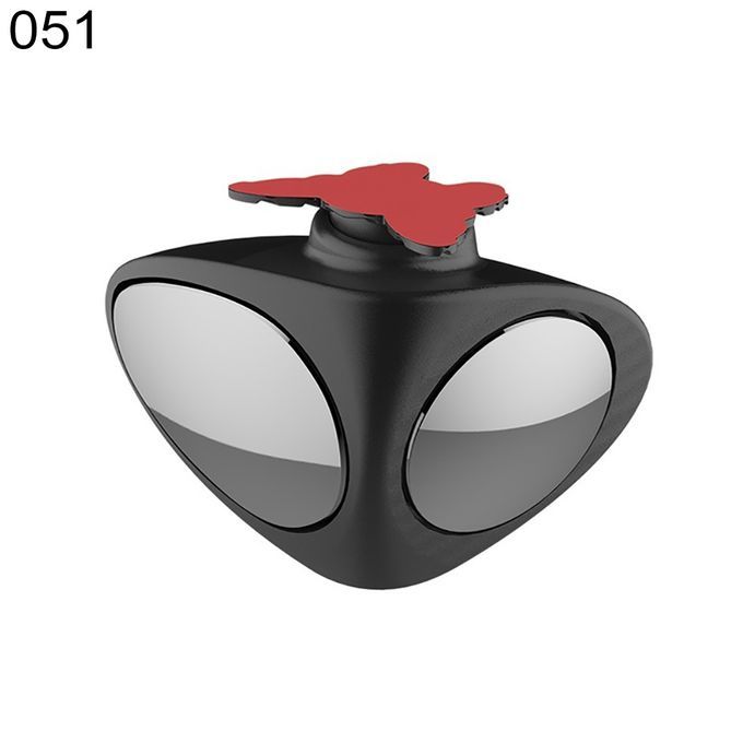 1Pc 2 In 1 Car Blind Spot Mirror Wide Angle Adjustable-Black