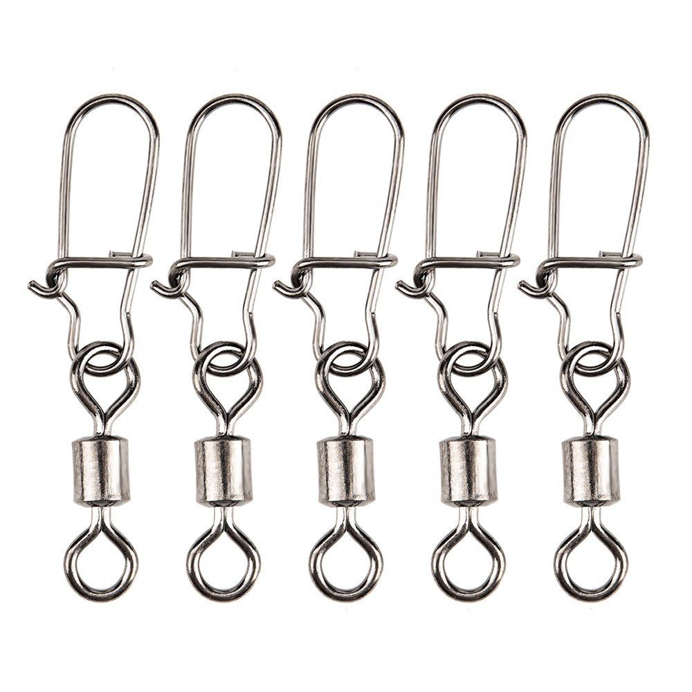 50PCS 2# / 4# / 6# / 8# Fishing Rolling Swivel Connector
