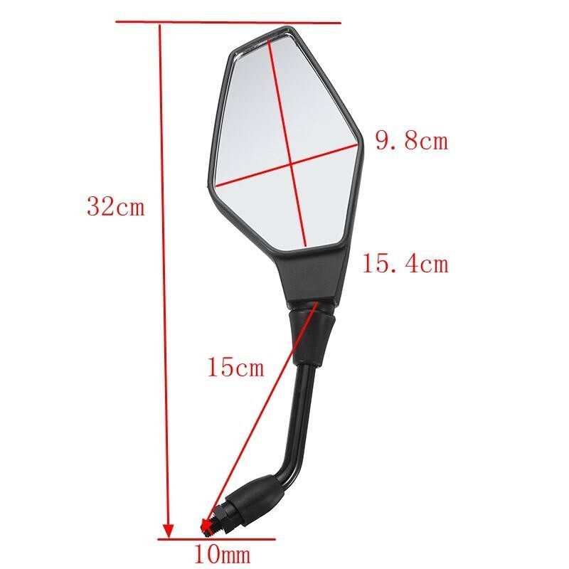 1 Pair 10mm Motorcycle Rearview Side Mirrors For Motorcycles/ElectricBike