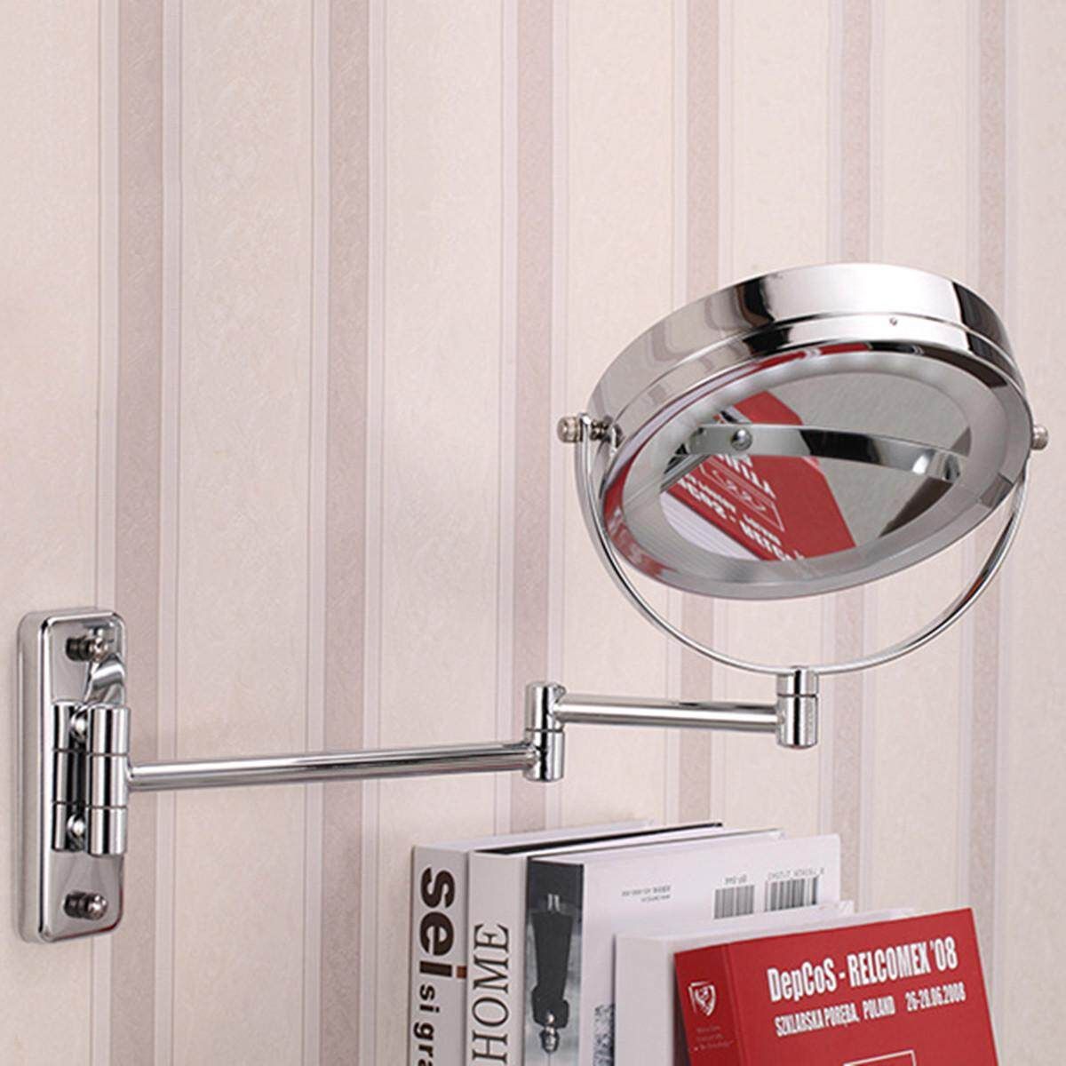 7" Wall Mounted LED Make Up Bathroom Mirror 1XMagnifying Cosmetic Shaving Swivel