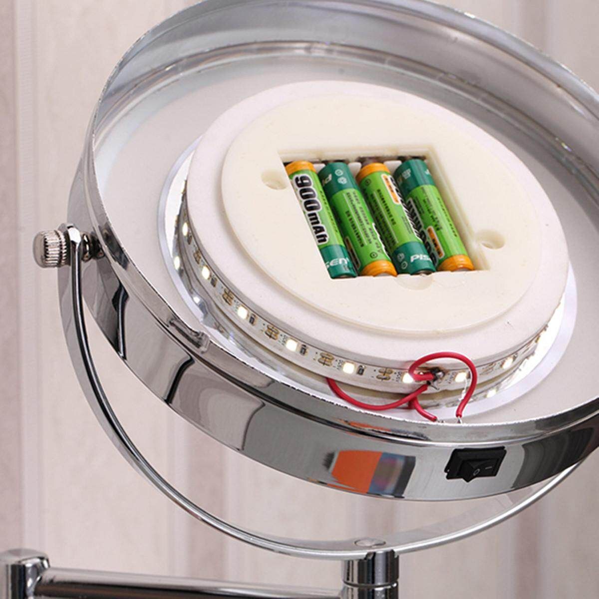 7" Wall Mounted LED Make Up Bathroom Mirror 1XMagnifying Cosmetic Shaving Swivel