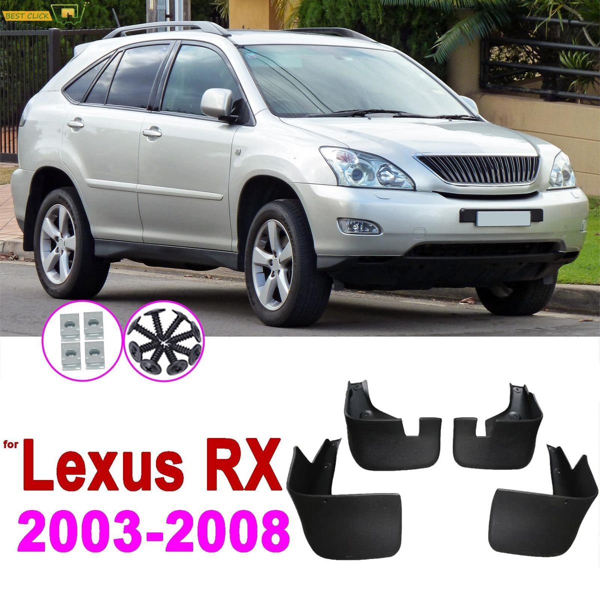 Car Mudguard for Lexus Harrier RX300 RX330 RX350 RX400h XU30 2003 2004 2005 2006 2007 2008 Fender Guard Flap Sp Mudguard