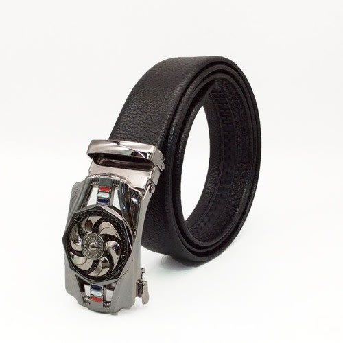 Men's 120cm Fashion Belt Rotating Automatic Black Buckle Design