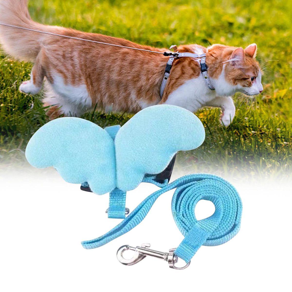 Rabbit Bunny Vest Harness Hamster Running Angel   Size Blue