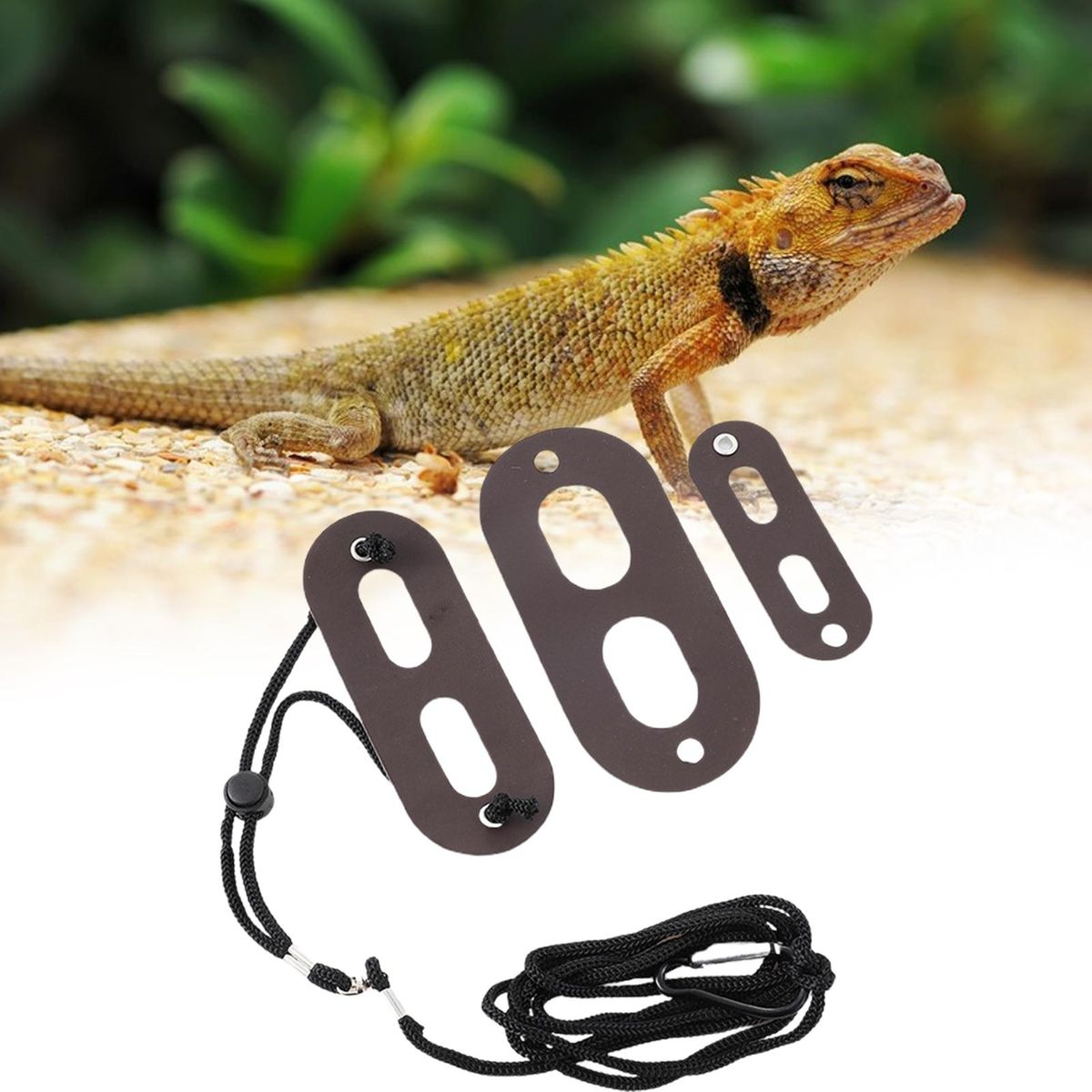 1 Set Pet Leash Lizard Traction Rope Reptile Amphibian Leash Brown