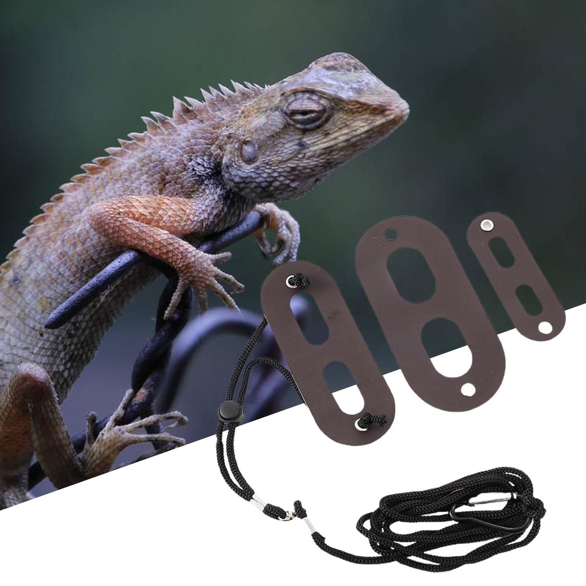 1 Set Pet Leash Lizard Traction Rope Reptile Amphibian Leash Brown