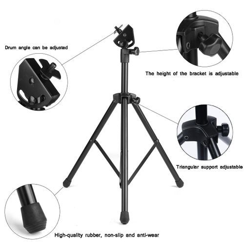 Practice Training Drum Pads Three-legged Stand Adjustable Metal Accessories New