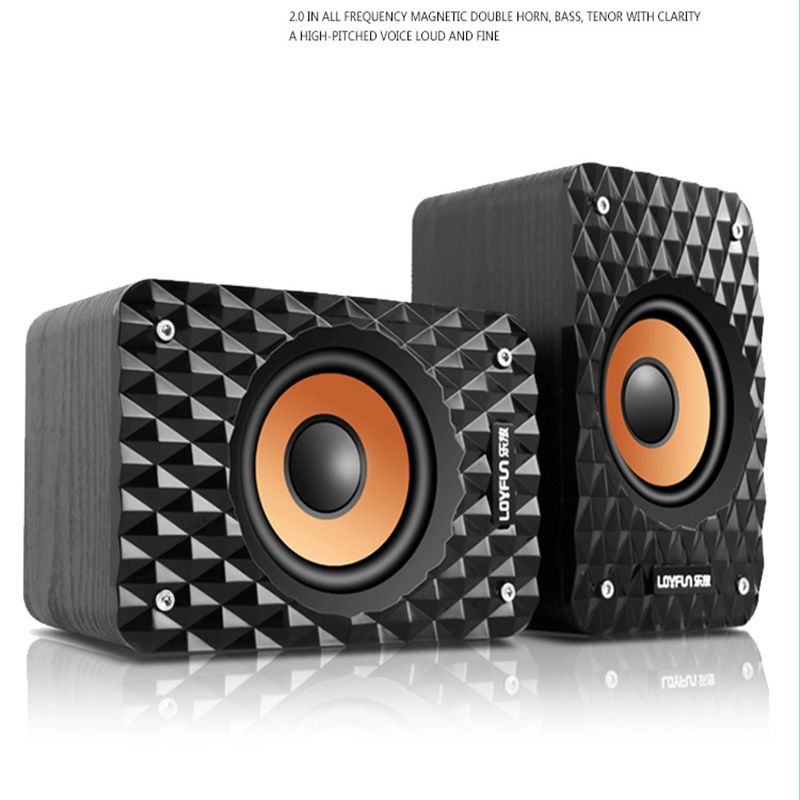 LOYFUN M32 3.5mm USB2.0 HIFI Mini Wood Wooden Stere Mahogany