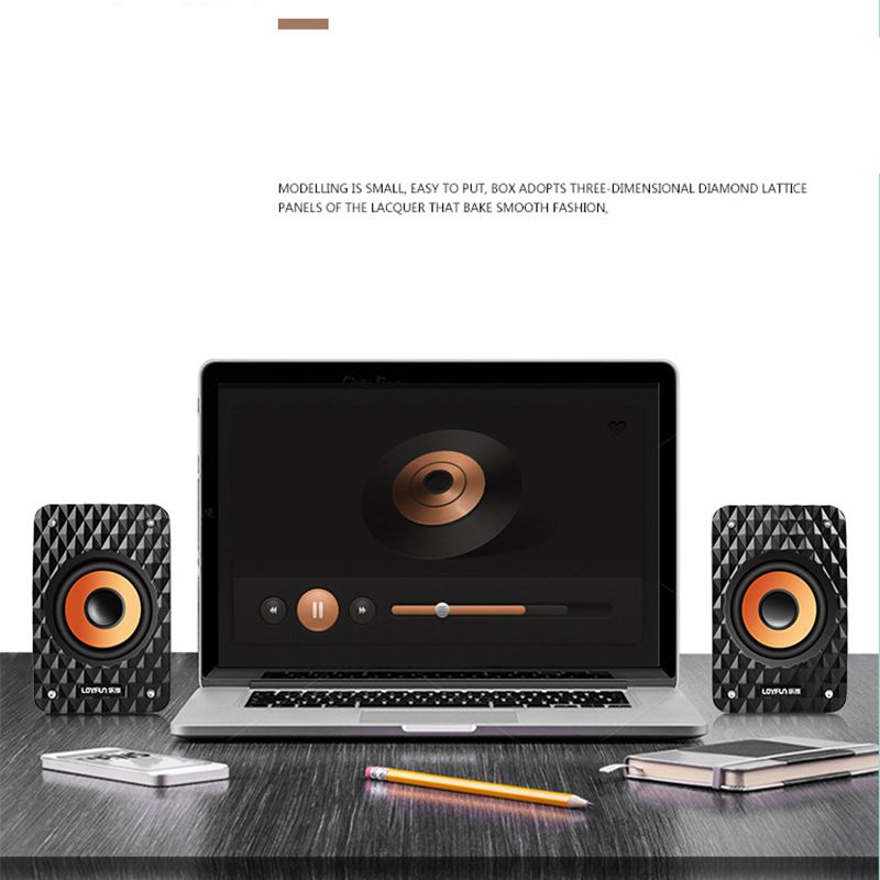 LOYFUN M32 3.5mm USB2.0 HIFI Mini Wood Wooden Stere Mahogany