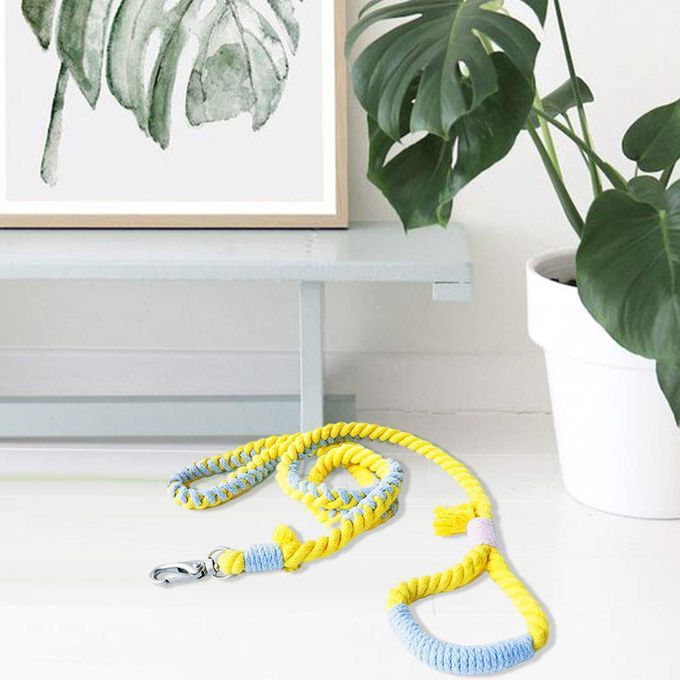 Cotton Dog Leash Soft 5ft Pet Traction Rope Lead For Yellow Green