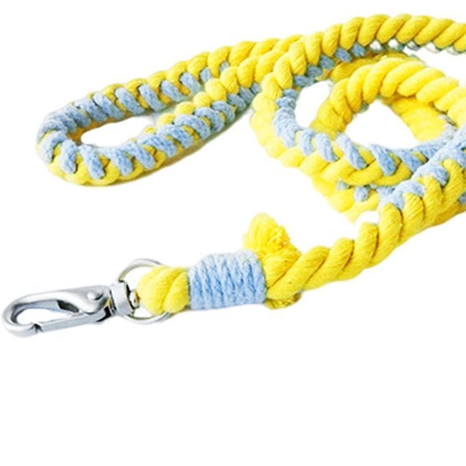 Cotton Dog Leash Soft 5ft Pet Traction Rope Lead For Yellow Green
