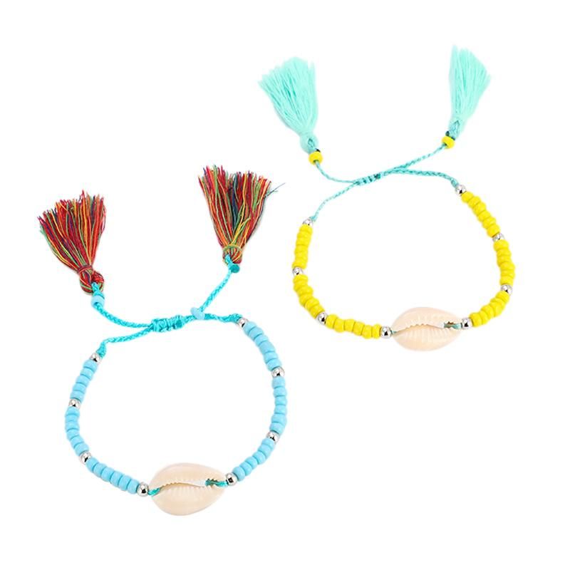 Fashion Bohemia Shell Charm Bracelet Beads Tassel Strand