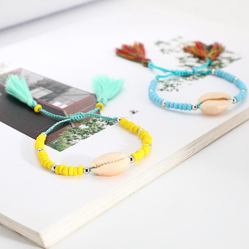 Fashion Bohemia Shell Charm Bracelet Beads Tassel Strand