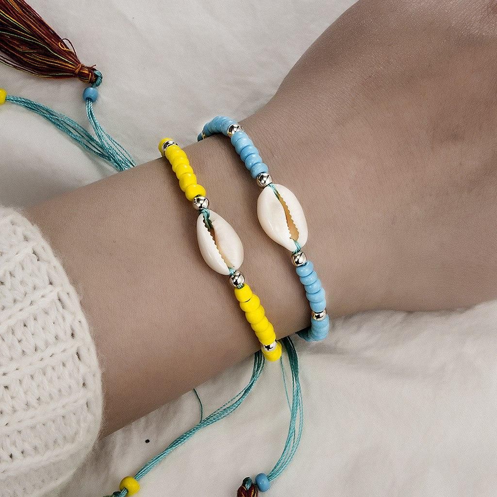 Fashion Bohemia Shell Charm Bracelet Beads Tassel Strand
