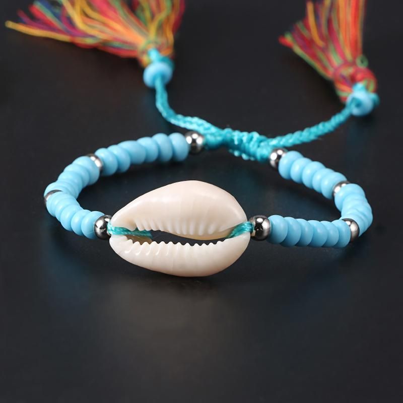 Fashion Bohemia Shell Charm Bracelet Beads Tassel Strand