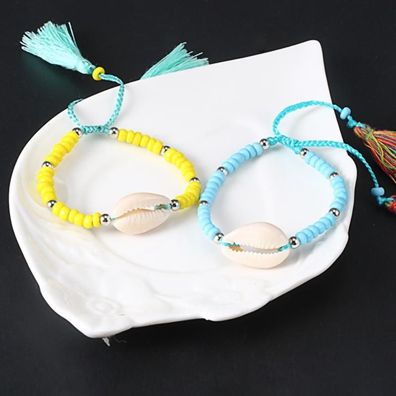 Fashion Bohemia Shell Charm Bracelet Beads Tassel Strand