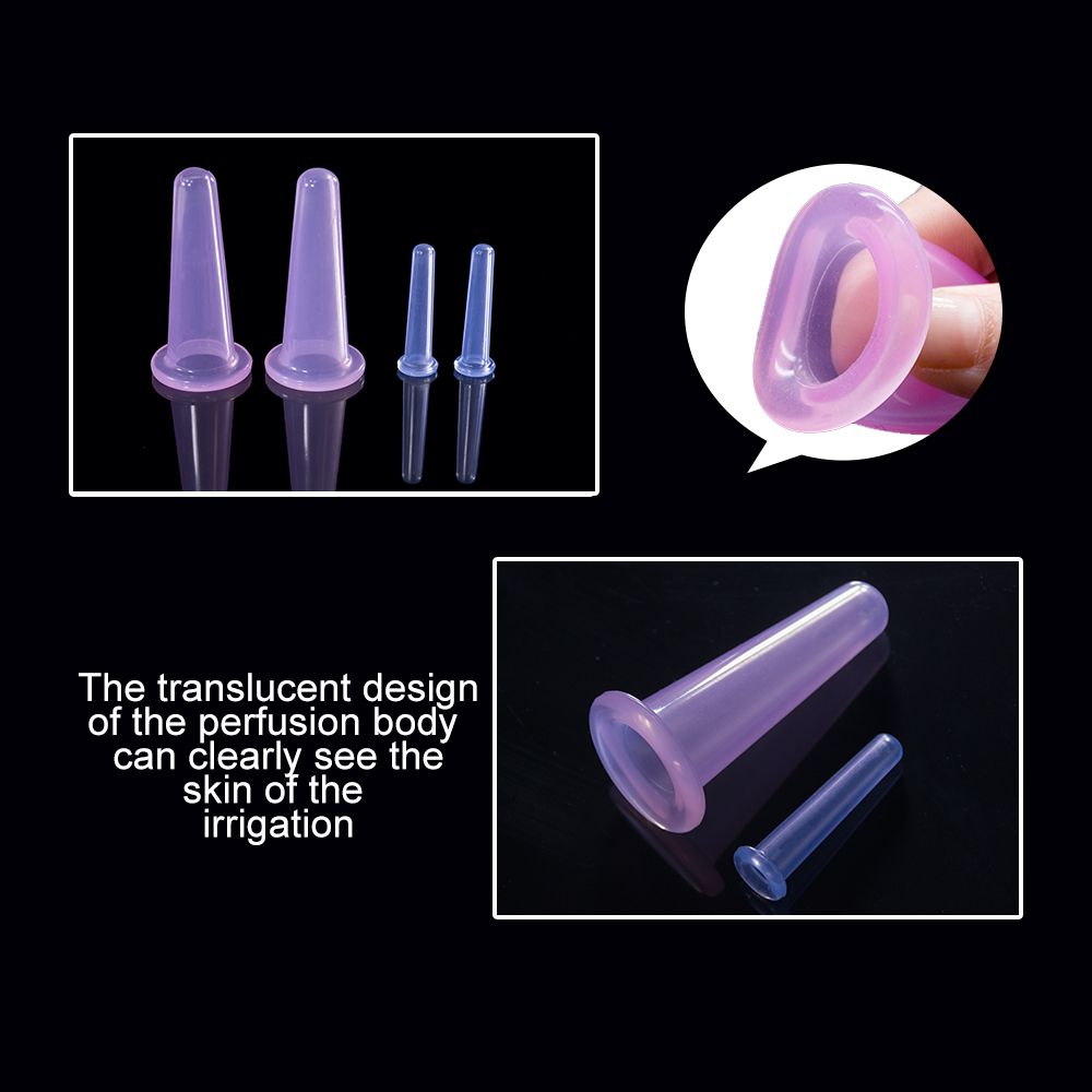 Kit 4Pcs Body Therapy Cups Beauty Massage D1055 Massager Vacuum Silicone With Bag Set Suction Cellulite Cupping Cups