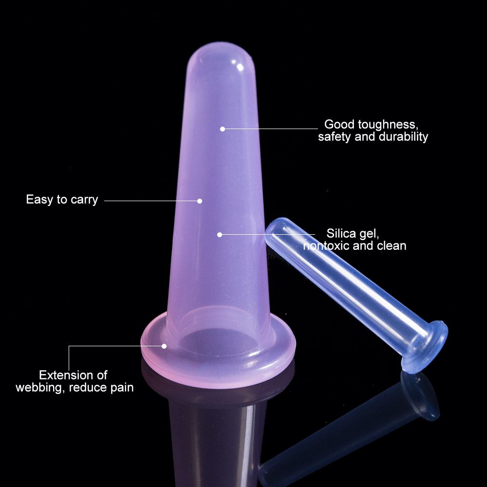 Kit 4Pcs Body Therapy Cups Beauty Massage D1055 Massager Vacuum Silicone With Bag Set Suction Cellulite Cupping Cups