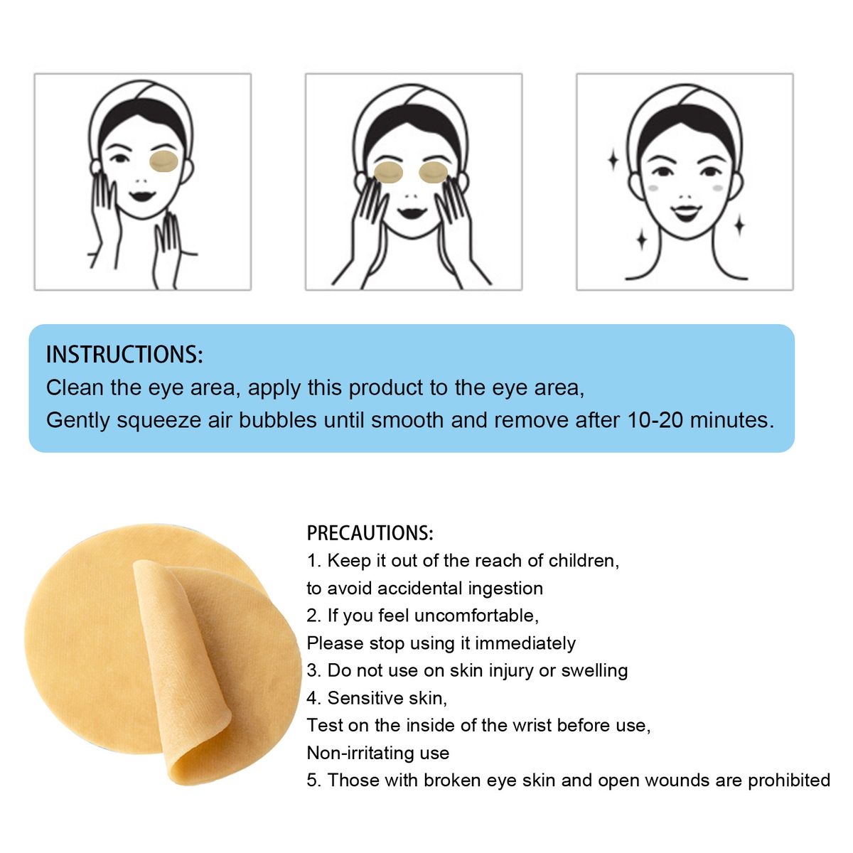 20Pcs Lueberry Lutein Eye Pad Relief Eye Fatigue Discomfort