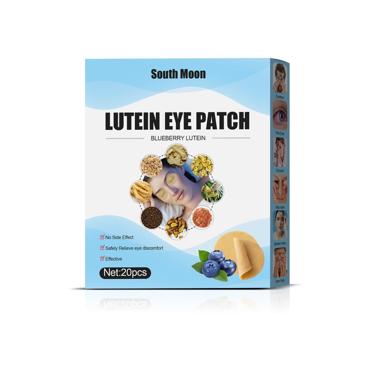 20Pcs Lueberry Lutein Eye Pad Relief Eye Fatigue Discomfort