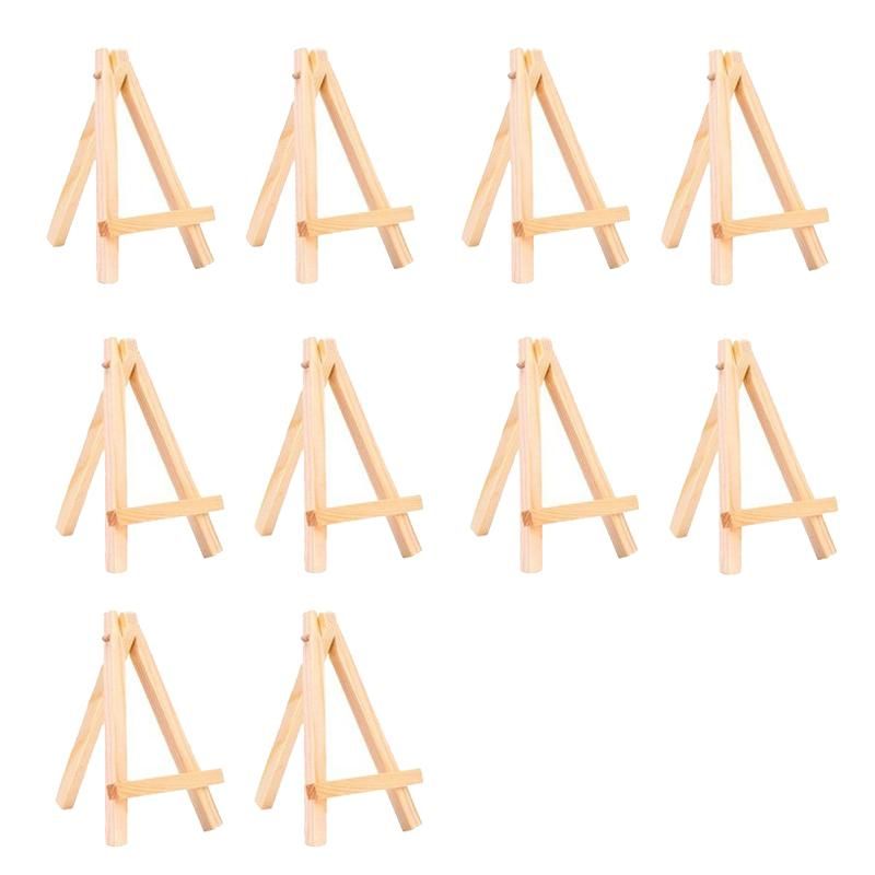 10Pcs Wooden Crafts Creative Home Decoration Ornaments Triple-cornered Bracket Pine Small Easel Mobile Phone Support