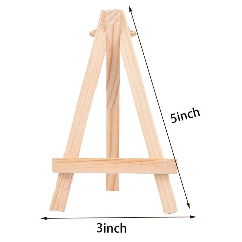 10Pcs Wooden Crafts Creative Home Decoration Ornaments Triple-cornered Bracket Pine Small Easel Mobile Phone Support