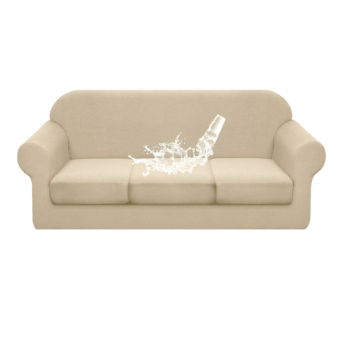 Sofa Slipcover For 3 Separate Cushion Couch Waterproof