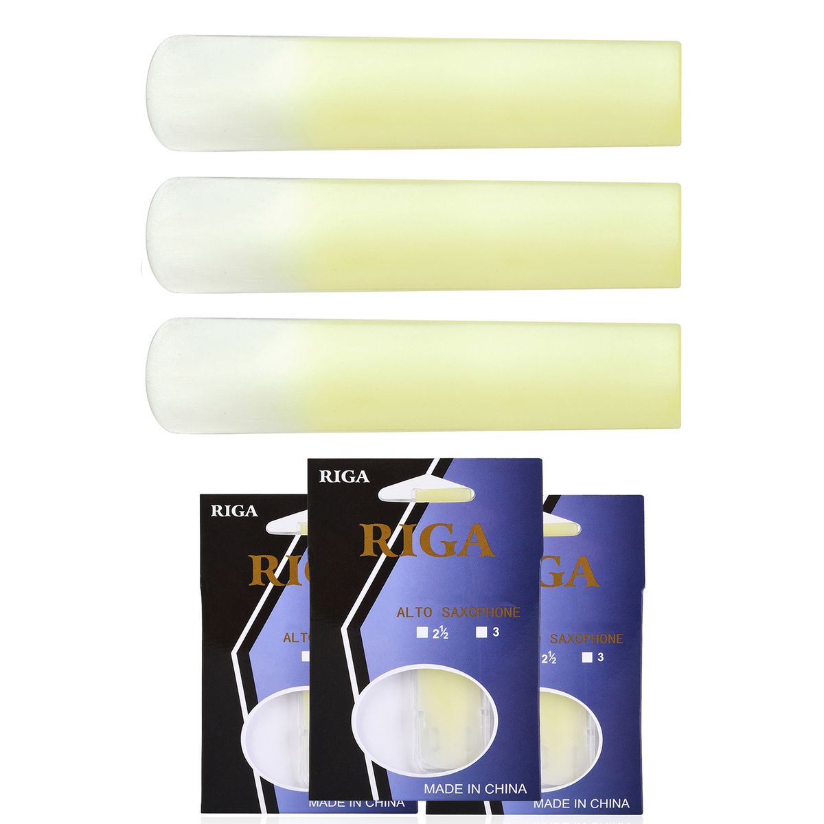 RIGA 3pcs Alto Saxophone Reeds Sax Resin Reed Saxophone