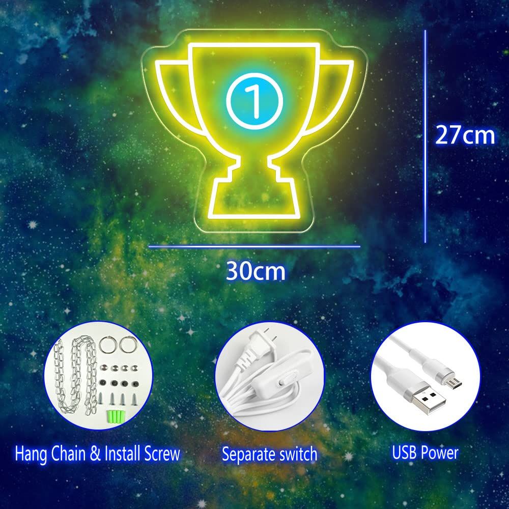 Championship Trophy Neon Lighting Game Room Decoration