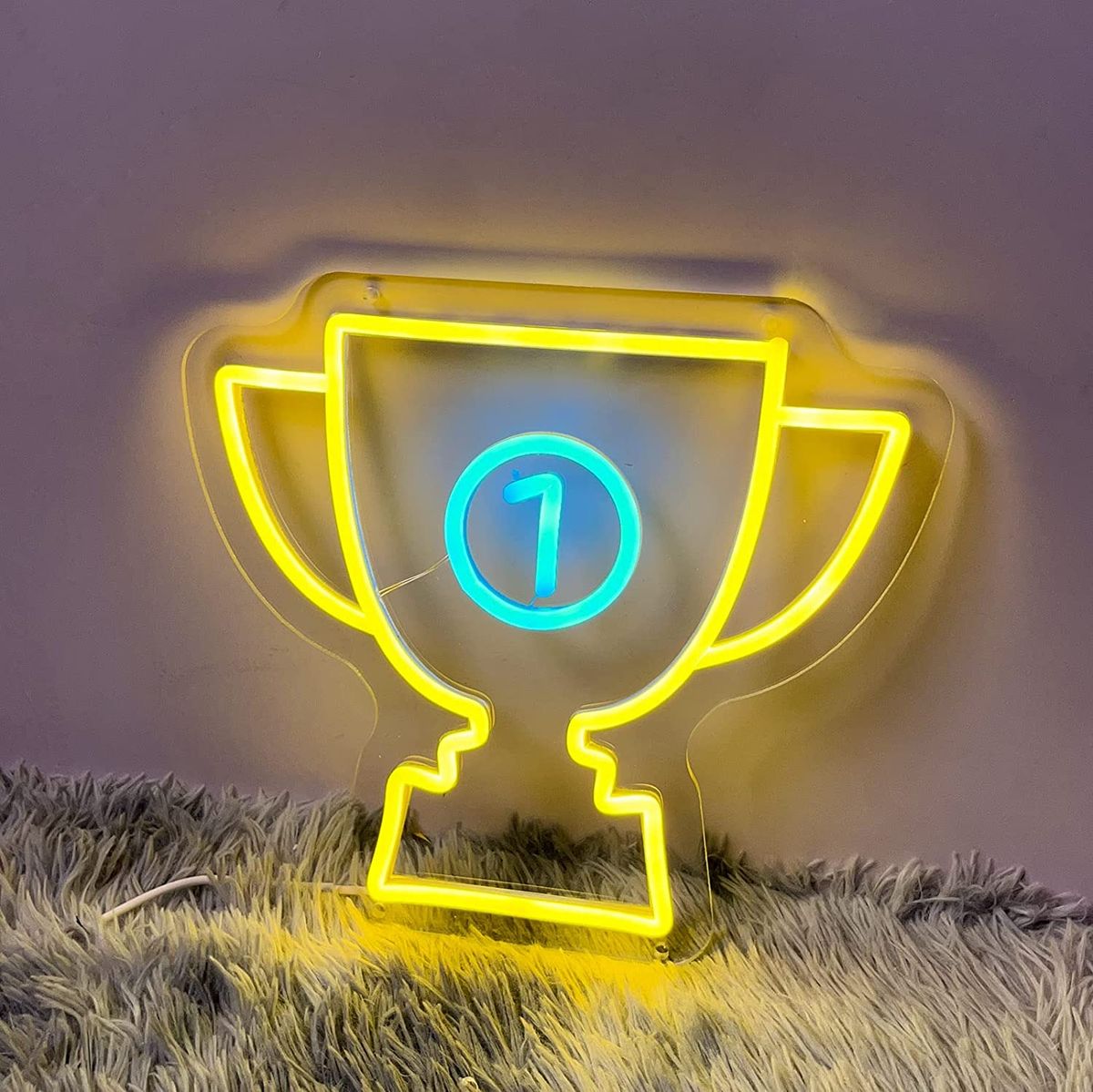 Championship Trophy Neon Lighting Game Room Decoration