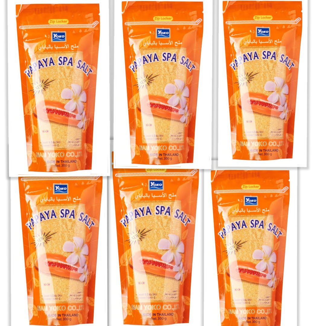 6Pcs Lightening & Brightening Papaya Spa Salt