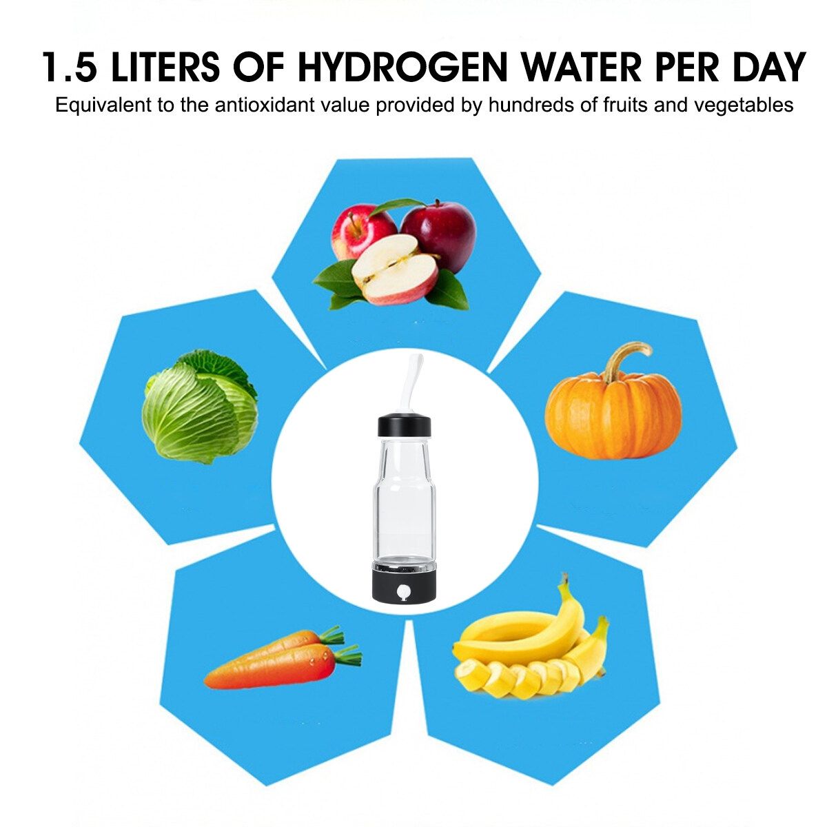 420ml USB Hydrogen Rich Alkaline Water Maker Cup Bottle Ionizer