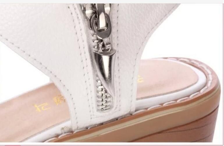 Women's Shoes Mid-Heeled Zip Sandals Block Heel