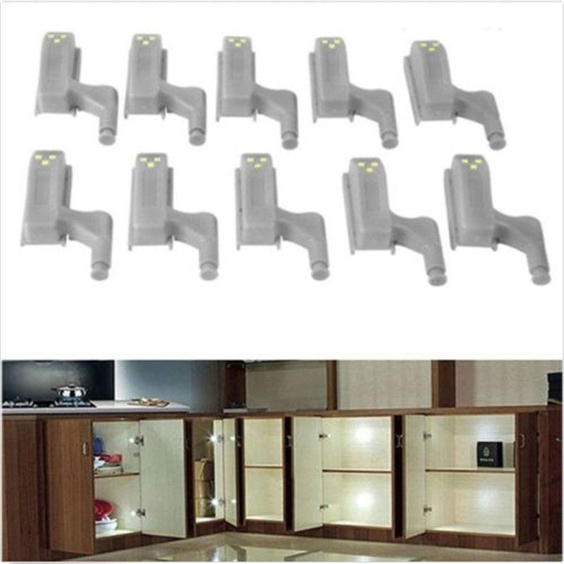 10/5pcs Universal Under Cabinet LED Light Cupboard Inner Hinge Cocina Lamp Closet Wardrobe Sensor Light Kitchen Night Light--5pcs