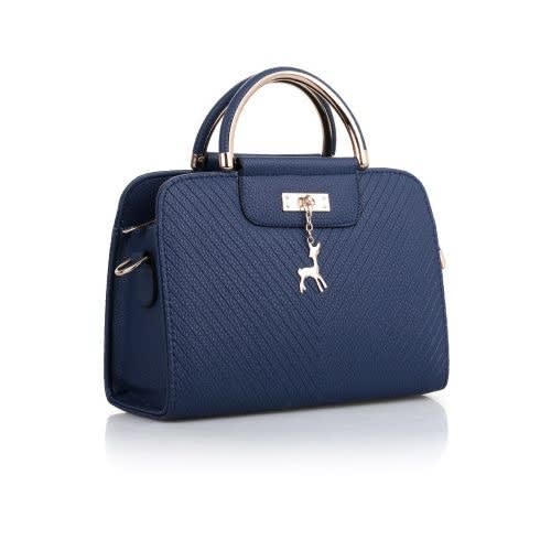 Ladies  Leather Handbag - Navy Blue