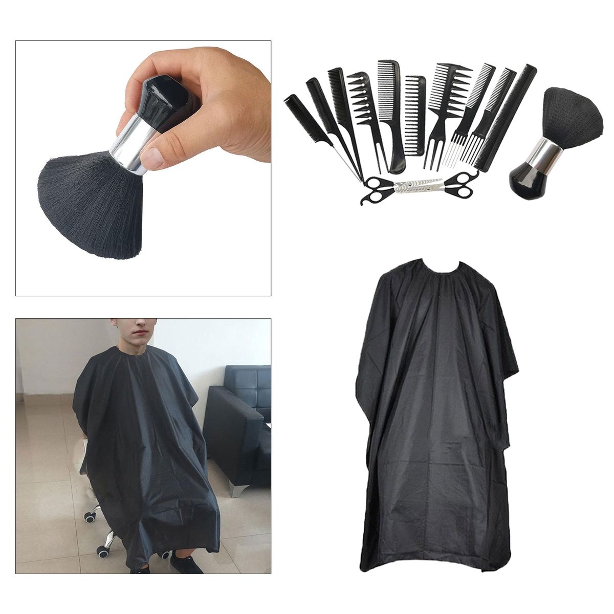 Hair Stylists Styling Comb Set, Hair Cutting Cape, Salon