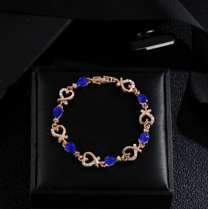 Heart and Diamond-Shaped Bracelet