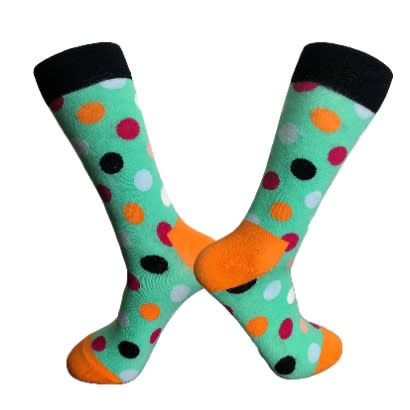 Unisex Multicolored Revicena Polka Dots Socks - Mint Green