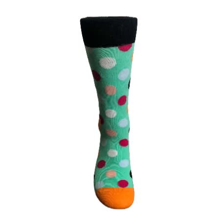 Unisex Multicolored Revicena Polka Dots Socks - Mint Green