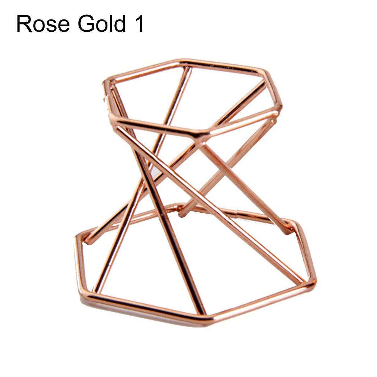 Metal Display Stand Creative Mineral Stone Rack-Rose Gold
