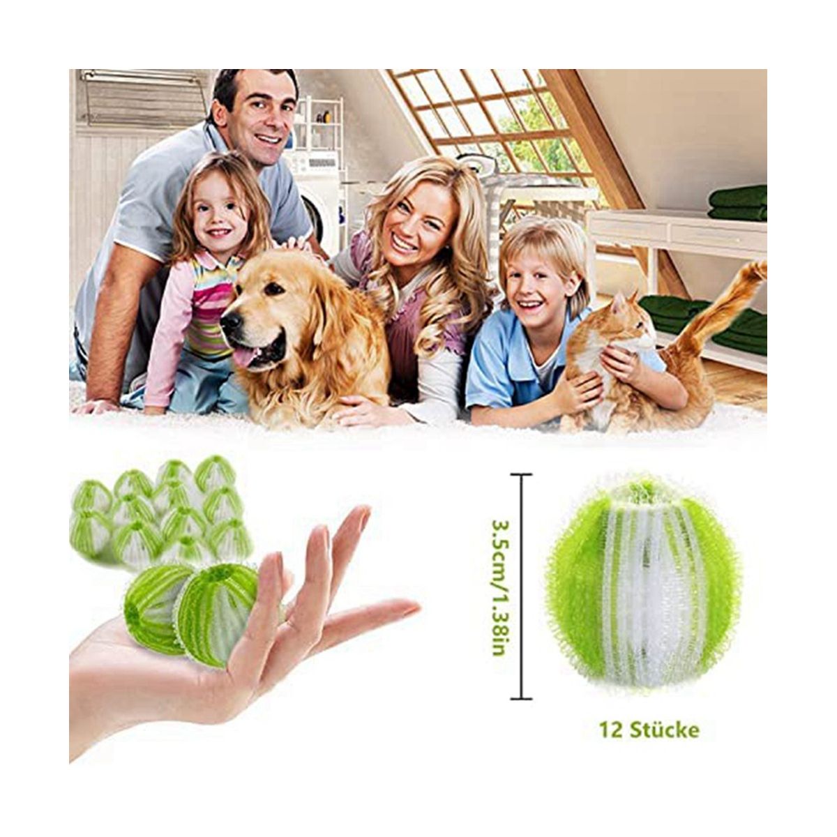 Pet Hair Remover Washing MachineReusable Lint Balls Laundry Ball for the Washing Machine Green