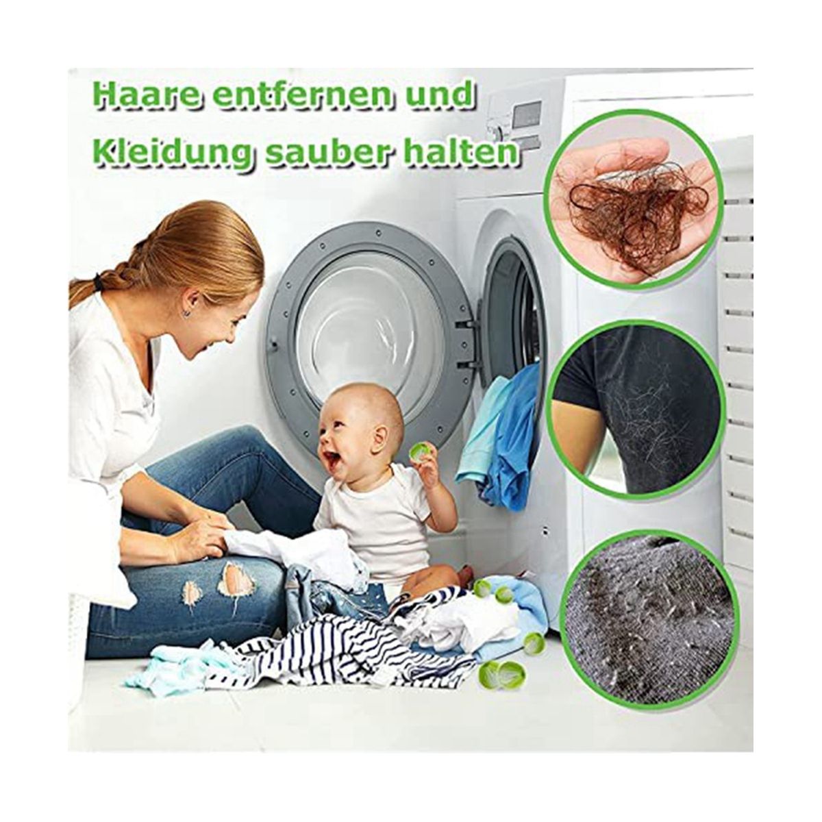 Pet Hair Remover Washing MachineReusable Lint Balls Laundry Ball for the Washing Machine Green