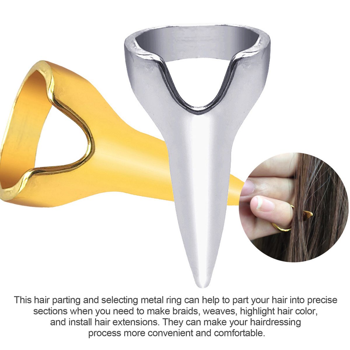 20PCS Metal Hair Sectioning Ring Hair Parting And Selecting