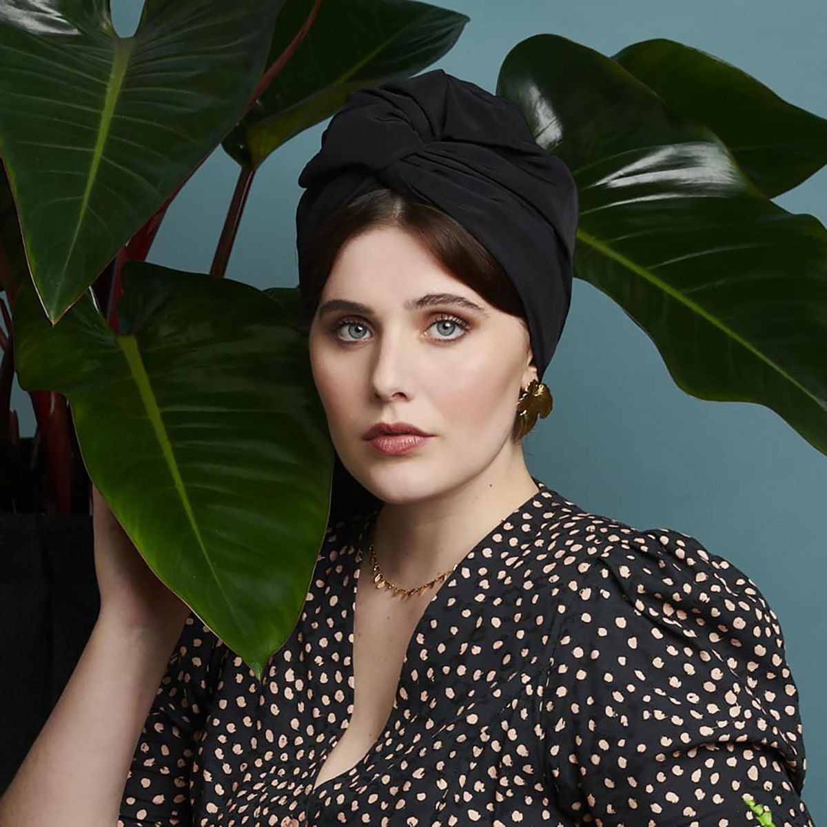 Ladies Headscarf Retro Style Womens Headwrap Soft for Short Black